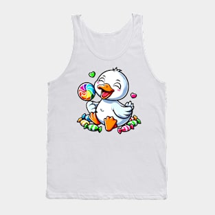 Endearing Duck with Candies Tank Top